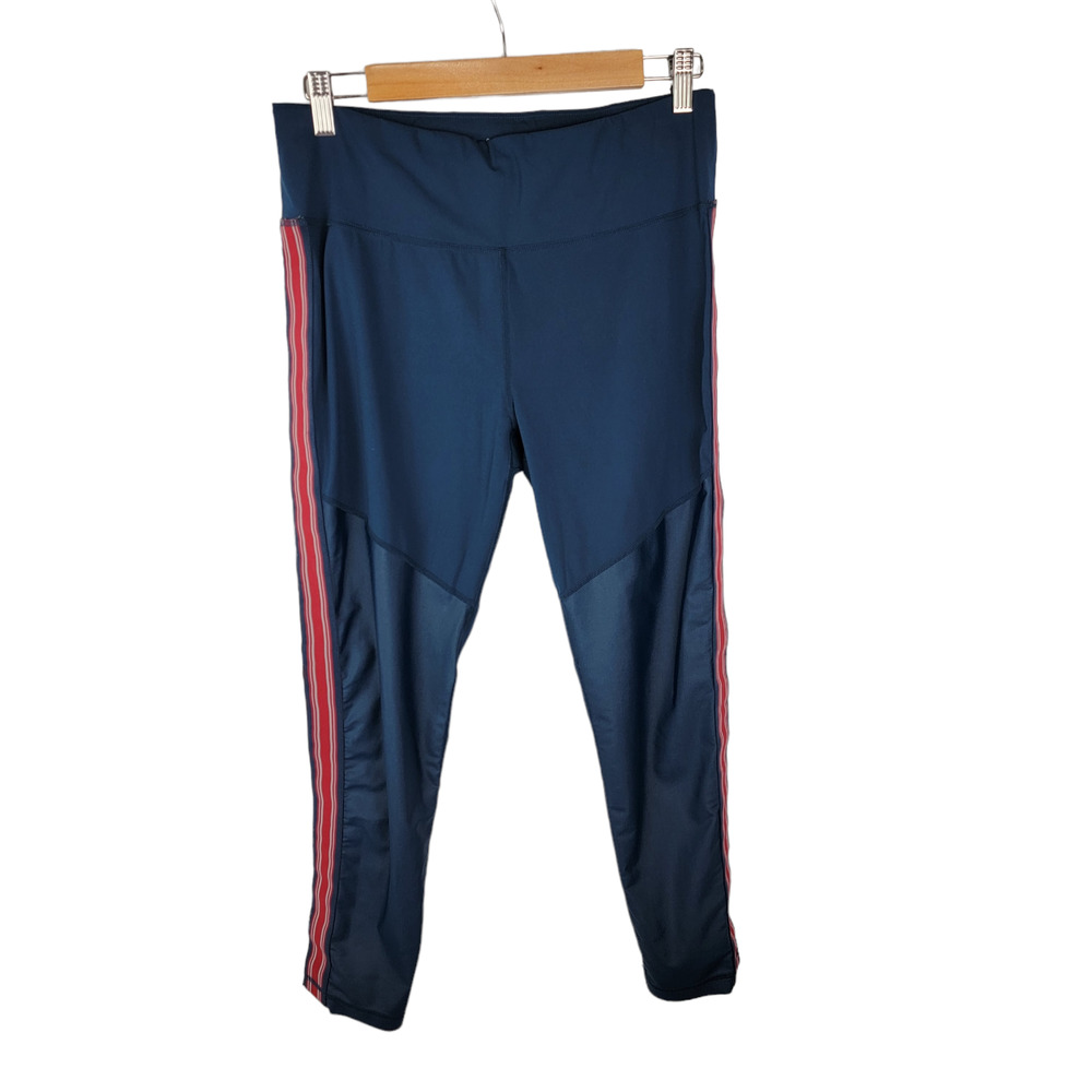 Sweaty Betty Blue Leggings with Red Stripes